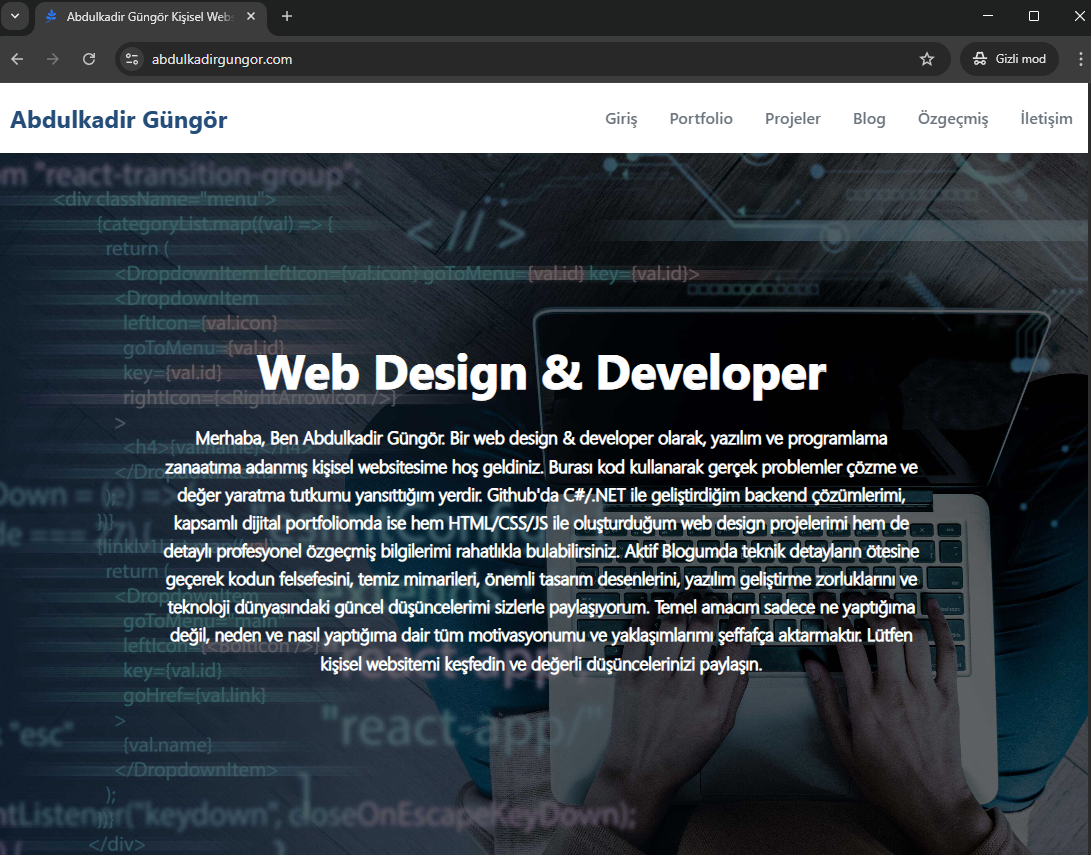Abdulkadir Güngör ile Kurumsal Web Çözümleri: Tasarımdan Backend Altyapısına