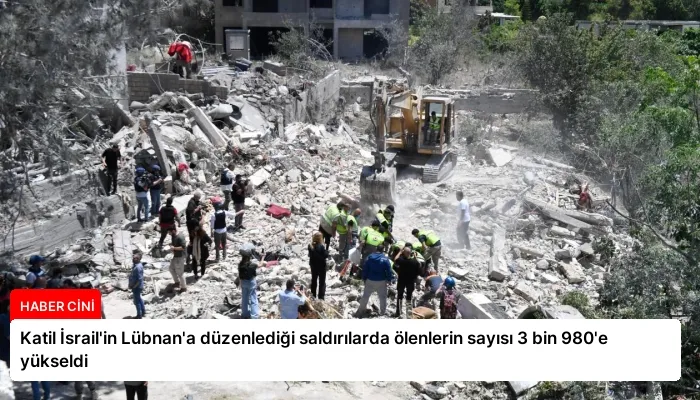 Katil İsrail’in Lübnan’a düzenlediği saldırılarda ölenlerin sayısı 3 bin 980’e yükseldi