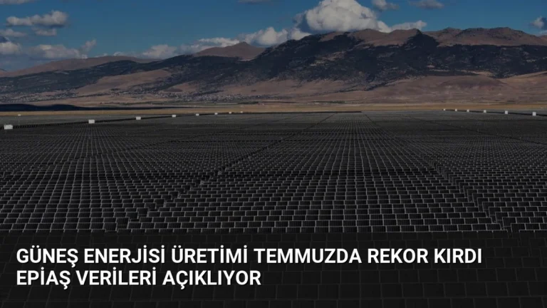 Güneş Enerjisi Üretimi Temmuzda Rekor Kırdı EPİAŞ Verileri Açıklıyor