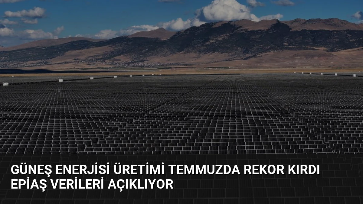 Güneş Enerjisi Üretimi Temmuzda Rekor Kırdı EPİAŞ Verileri Açıklıyor