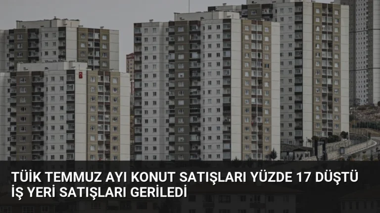 TÜİK Temmuz Ayı Konut Satışları Yüzde 17 Düştü İş Yeri Satışları Geriledi