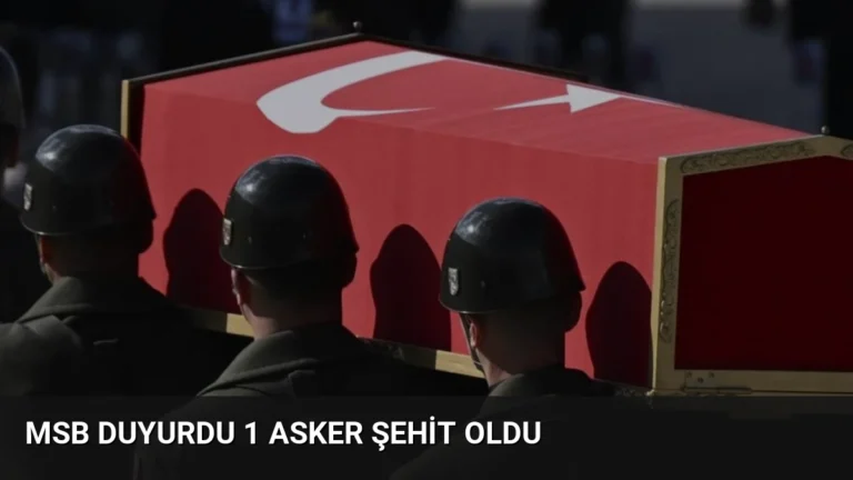 MSB Duyurdu 1 Asker Şehit Oldu